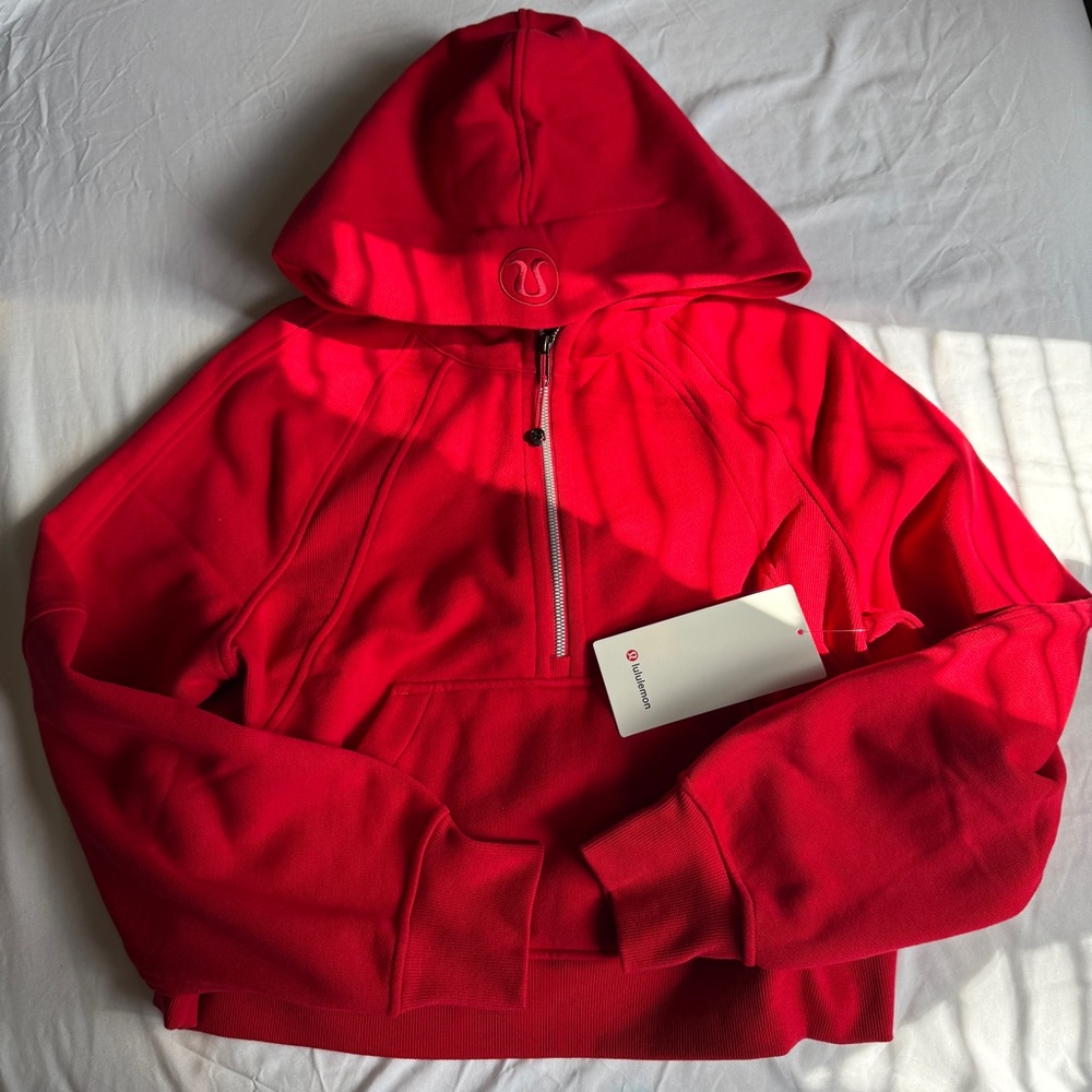 Lululemon Scuba Oversized Half Zip Hoodie Dark Red NWT